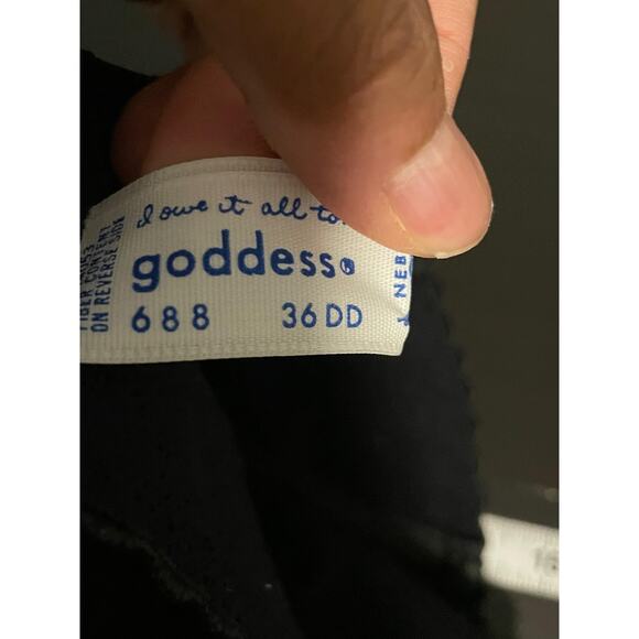 Vintage Goddess Longline Bra Bustier Womens 36DD Black Lace Strapless USA 688 - Picture 3 of 7